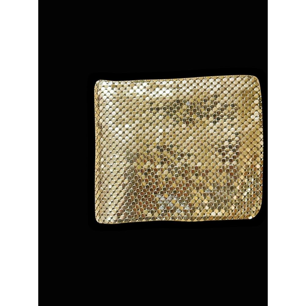 Vintage Whiting & Davis Gold Mesh Wallet Clutch Coin 1980s Evening Bag Metal